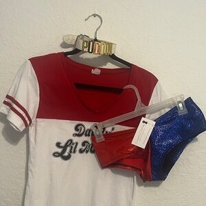 Harley Quinn "Daddy’s Lil Monster" Halloween Costume – Women’s Size Small/Medium